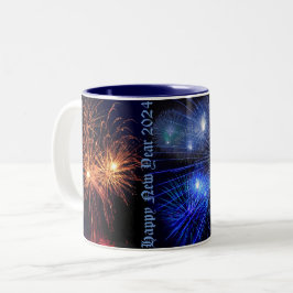 Frohes Neujahrskaffee Mugs 2024 Zweifarbige Tasse
