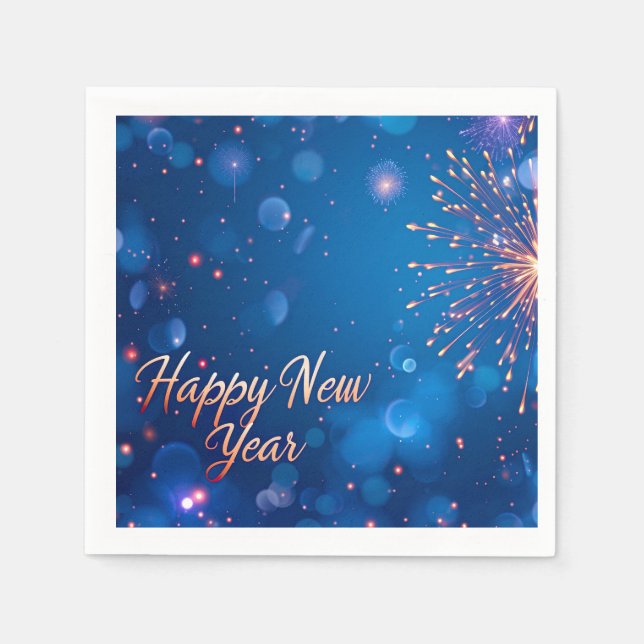 Frohes Neujahrspapier Napkin Serviette (Vorderseite)