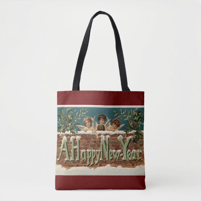 Frohes New Year Angels Tasche (Vorderseite)