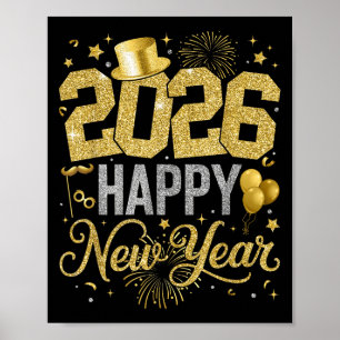 Frohes New Year Party 2026 Ballon Family Matching  Poster