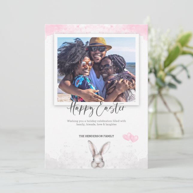 Frohes Osterbild Wasserfarbe Karte (Stehend Vorderseite)