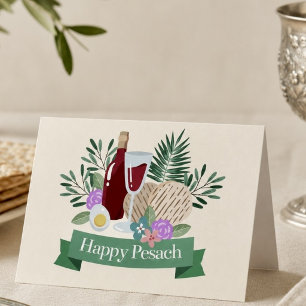Frohes Pessach  Elegantes Pessach-Seder Karte