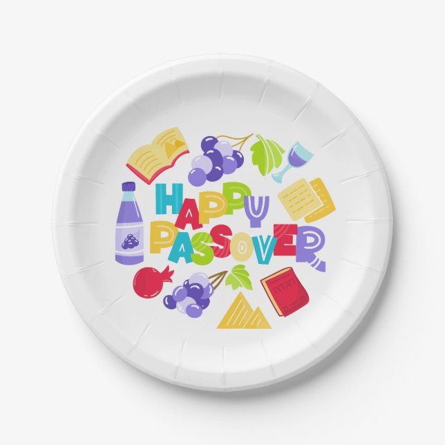 Frohes Pessach-Papiertablett Pappteller (Vorderseite)