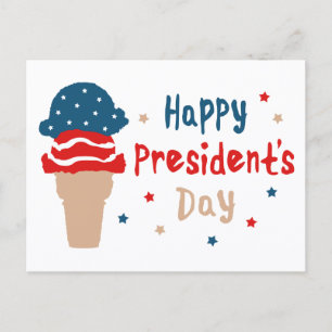 Frohes Präsidententag patriotische Eistüte Postkarte