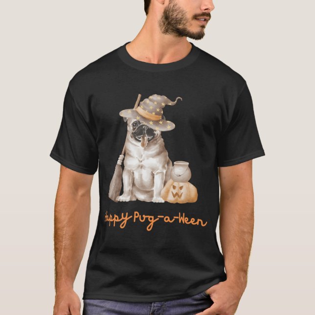 Frohes Pug-a-ween. T-Shirt (Vorderseite)