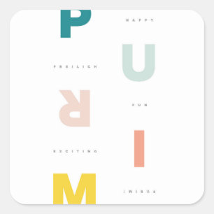 Frohes Purim-Pastete Quadratischer Aufkleber