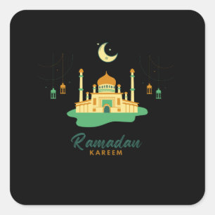 Frohes Ramadan Kareem und Eid Mubarak 2026 Quadratischer Aufkleber