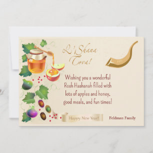 Frohes Rosch ha-Schana Jüdisches Neujahr Honig & A Einladung