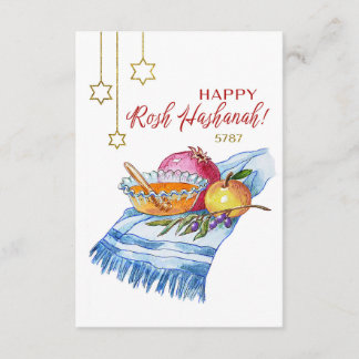 Frohes Rosh Hashanah in Aquarell Begleitkarte