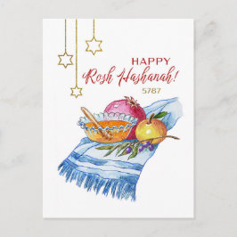 Frohes Rosh Hashanah in Aquarell Feiertagspostkarte