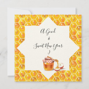 Frohes Rosh Hashanah jüdisches Neujahr Honig & Apf Dankeskarte
