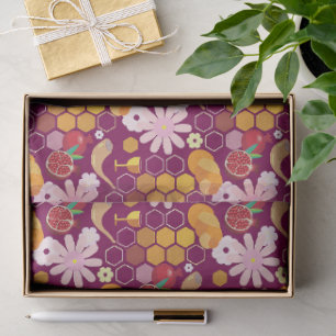 Frohes Rosh Hashanah jüdisches Neujahrsfest floral Seidenpapier