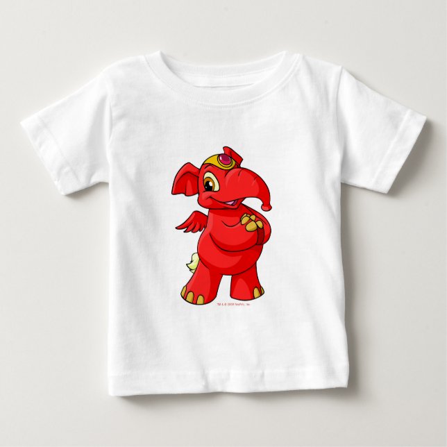 Frohes rotes Elephante Baby T-shirt (Vorderseite)