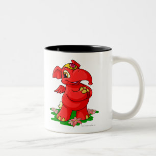 Frohes rotes Elephante in Shenkuu Zweifarbige Tasse