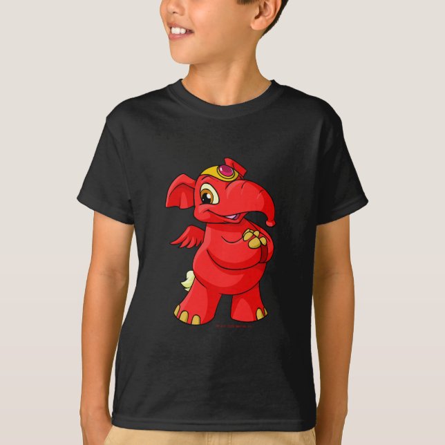Frohes rotes Elephante T-Shirt (Vorderseite)