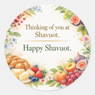 Frohes Schavuot-Sticker, Ich denke an dich zu Scha Runder Aufkleber