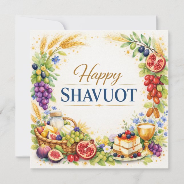 Frohes Schawuot Dekoratives Sieben-Arten-Ornament (Vorderseite)