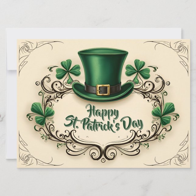 Frohes St. Patrick’s Day Kleeblatt-Design (Vorderseite)