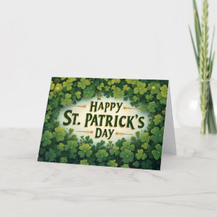 Frohes St. Patrick’s Day Kleeblatt Kunst Karte