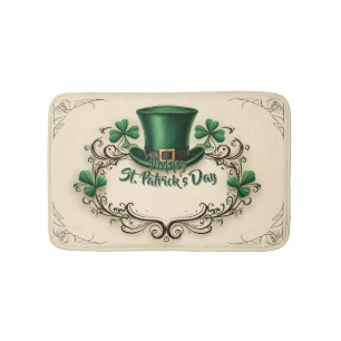 Frohes St. Patrick’s Day Shamrock-Design Badematte