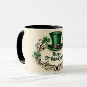 Frohes St. Patrick’s Day Shamrock-Design Tasse
