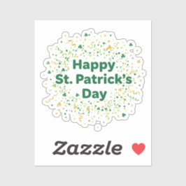 Frohes St. Patrick's Day Einfaches grünes goldenes Aufkleber