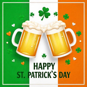 Frohes St. Patrick's Day flache Festtagskarte Feiertagskarte