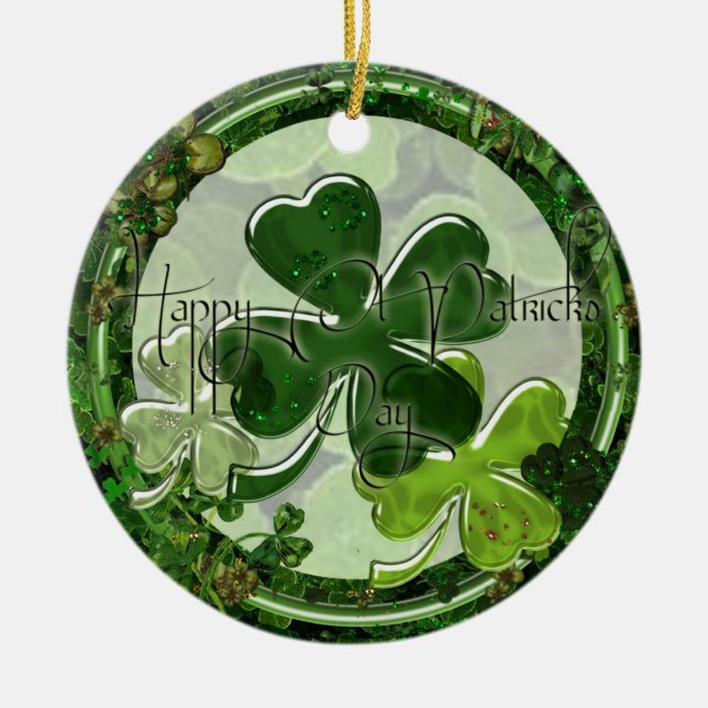 Frohes St. Patrick's Day Foto Keramik Ornament (Vorne)