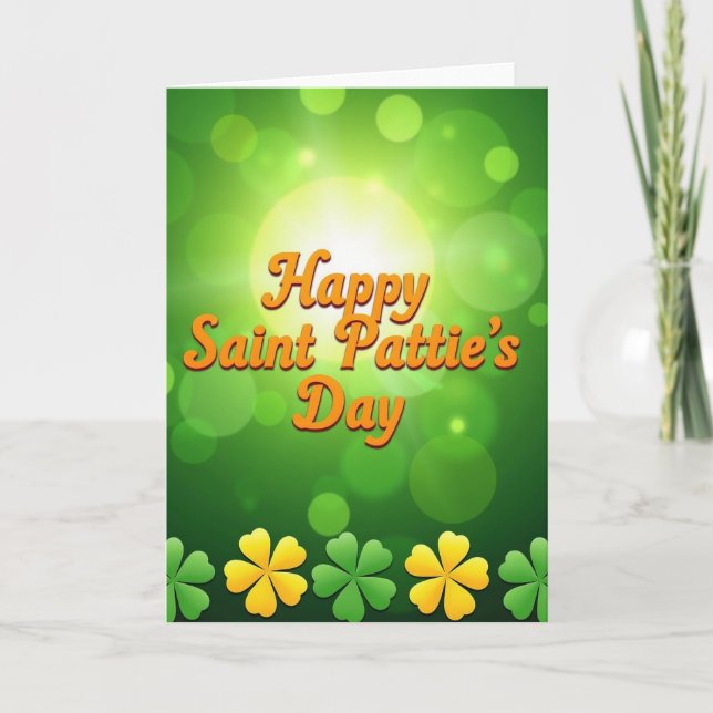 Frohes St. Patricks Day Grüne Karte (Vorderseite)