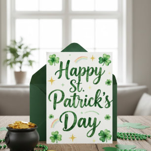 Frohes St. Patrick's Day Irisches Grußkarten Feiertagskarte