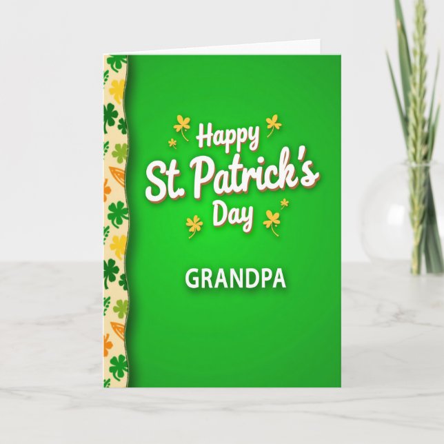 Frohes St. Patrick's Day Opa Karte (Vorderseite)