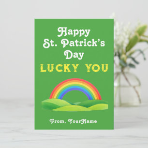 Frohes St. Patrick's Day Regenbogen-Grußkarte Einladung