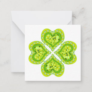 Frohes St. Patrick's Day Stoffschrift 4 Herz Diama Mitteilungskarte