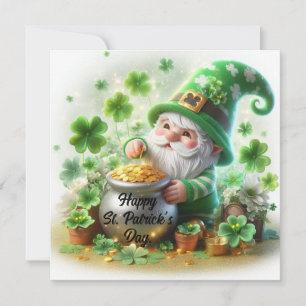 Frohes St. Patrick's Day Süßer Gnom Feiertagskarte