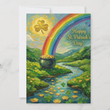 Frohes St. Patrick's Day Topf voll Gold Regenbogen