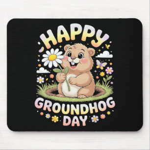 Frohes Tag des Murmeltieres 2026 Süßes Murmeltier Mousepad