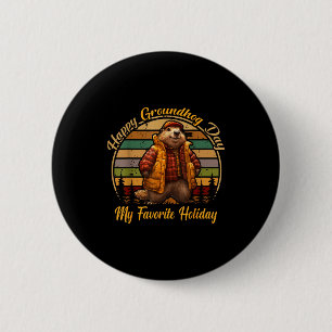 Frohes Tag des Murmeltieres Lustig Süßes Murmeltie Button