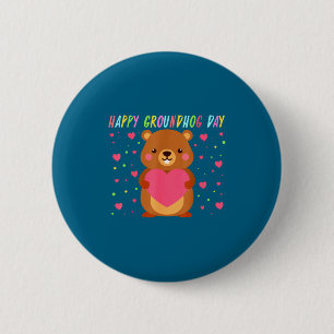 Frohes Tag des Murmeltieres Murmeltiertag Cute Woo Button