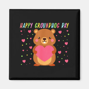 Frohes Tag des Murmeltieres Murmeltiertag Cute Woo Magnet