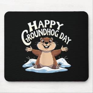 Frohes Tag des Murmeltieres Niedliches Murmeltier Mousepad