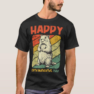 Frohes Tag des Murmeltieres Vintage Lustig Woodchu T-Shirt