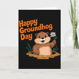 Frohes Tag des Murmeltiers 2025 Passende lustige F Karte