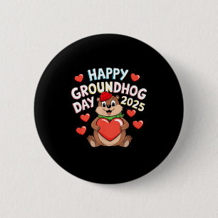 Frohes Tag des Murmeltiers Lustiger Tierliebhaber Button