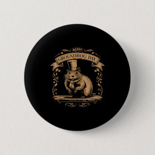 Frohes Tag des Murmeltiers Murmeltier Tier Kostüm Button