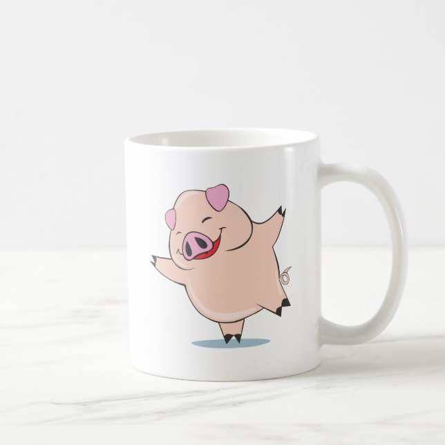 Frohes Tanzen-Schwein Kaffeetasse (Rechts)