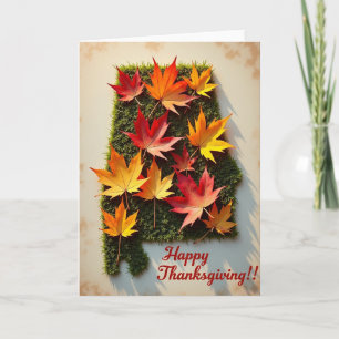 Frohes Thanksgiving-Ahornblatt-Karte Karte
