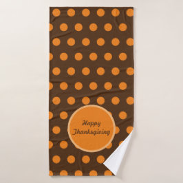 Frohes Thanksgiving Badetuch (Brown & Orange) Badehandtuch