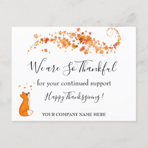 Frohes Thanksgiving für Unternehmen Feiertagspostkarte