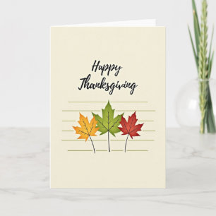 Frohes Thanksgiving Maple Trio Karte