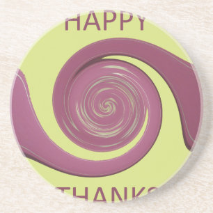 Frohes Thanksgiving-Text-Art-Design. Sandstein Untersetzer